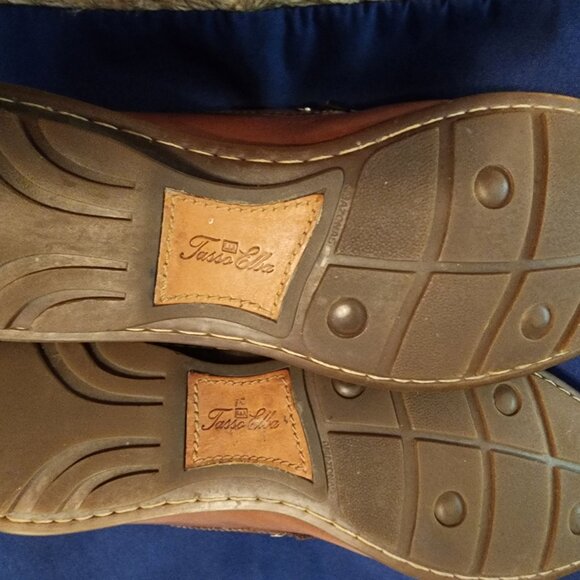 ALMOST NEW TASSO ELLA BROWN LEATHER LOAFERS' SIZE 9.5M - Picture 4 of 6